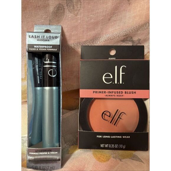 ELF Other - ELF Primer-Infused Blush, Always Rosy & Lash It Loud Black Mascara Both New